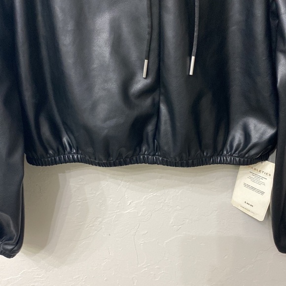 Fabletics black vegan leather hoodie size small. NWT. - Picture 5 of 13